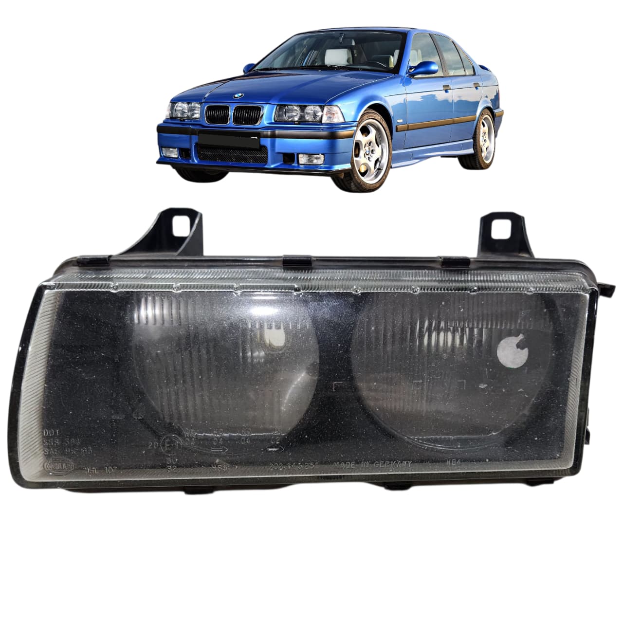 FAROL ESQUERDO ACRILICO BMW SERIE 3 E46 1998 2001 