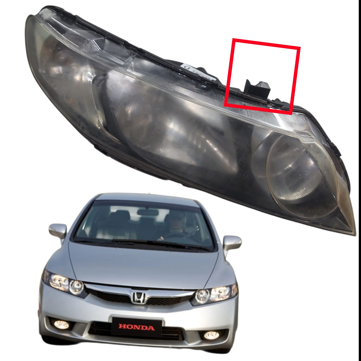 FAROL DIREITO HONDA CIVIC G8 2007 2011 