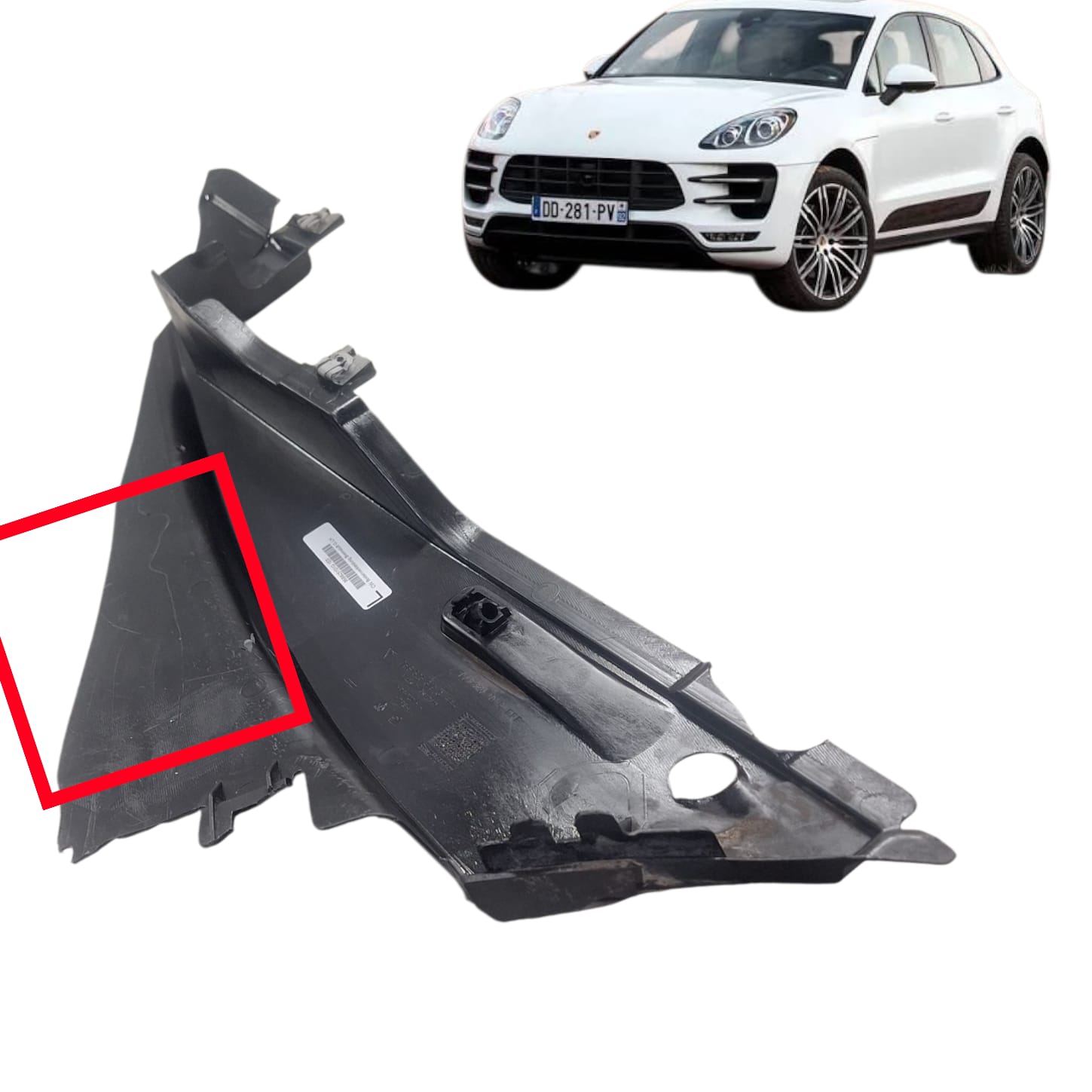 ACABAMENTO INTERNO CAIXA RODA DIANT ESQ PORSCHE MACAN 2015 