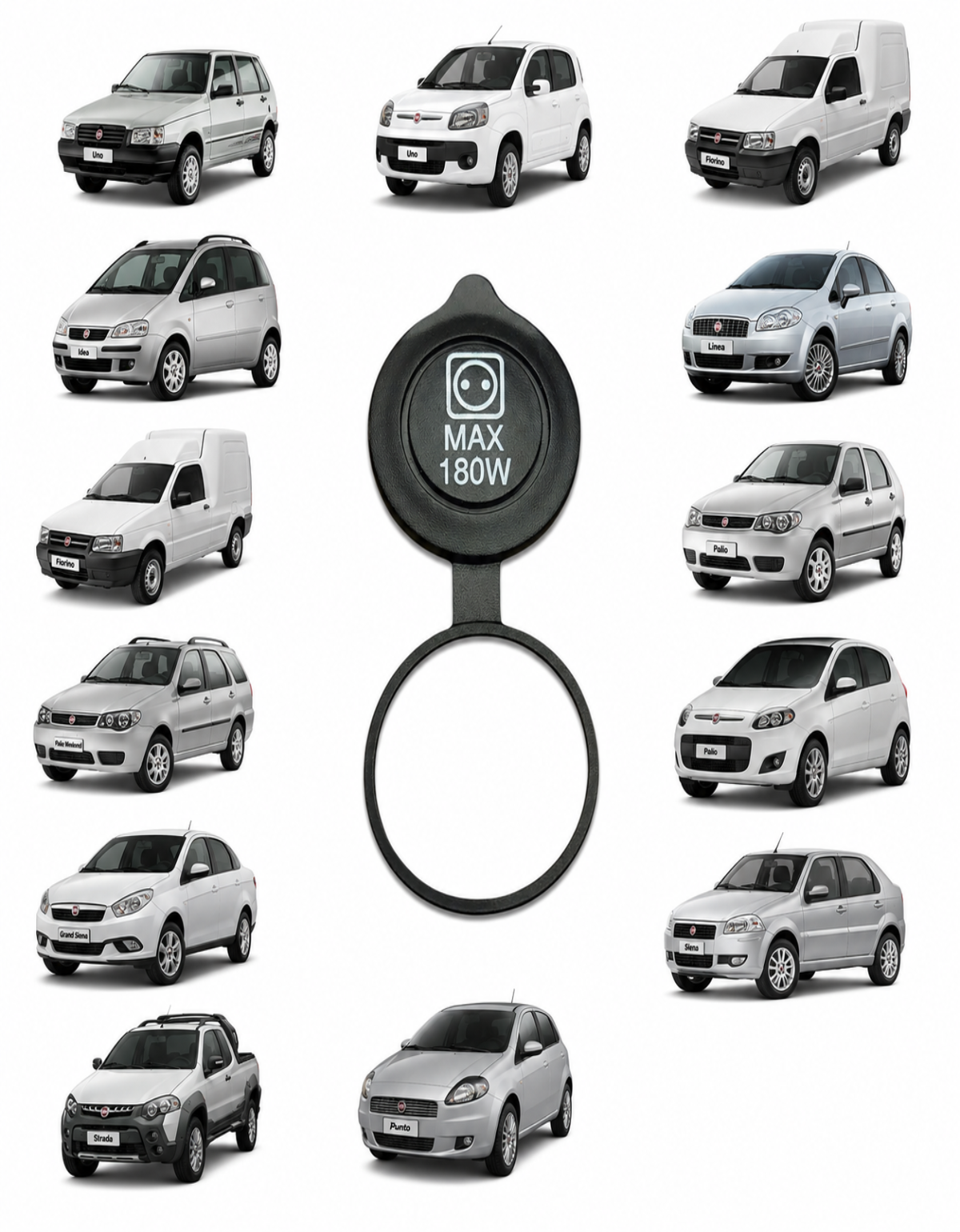 Tampa Acendedor Tomada 12v Fiat Original Max 180w