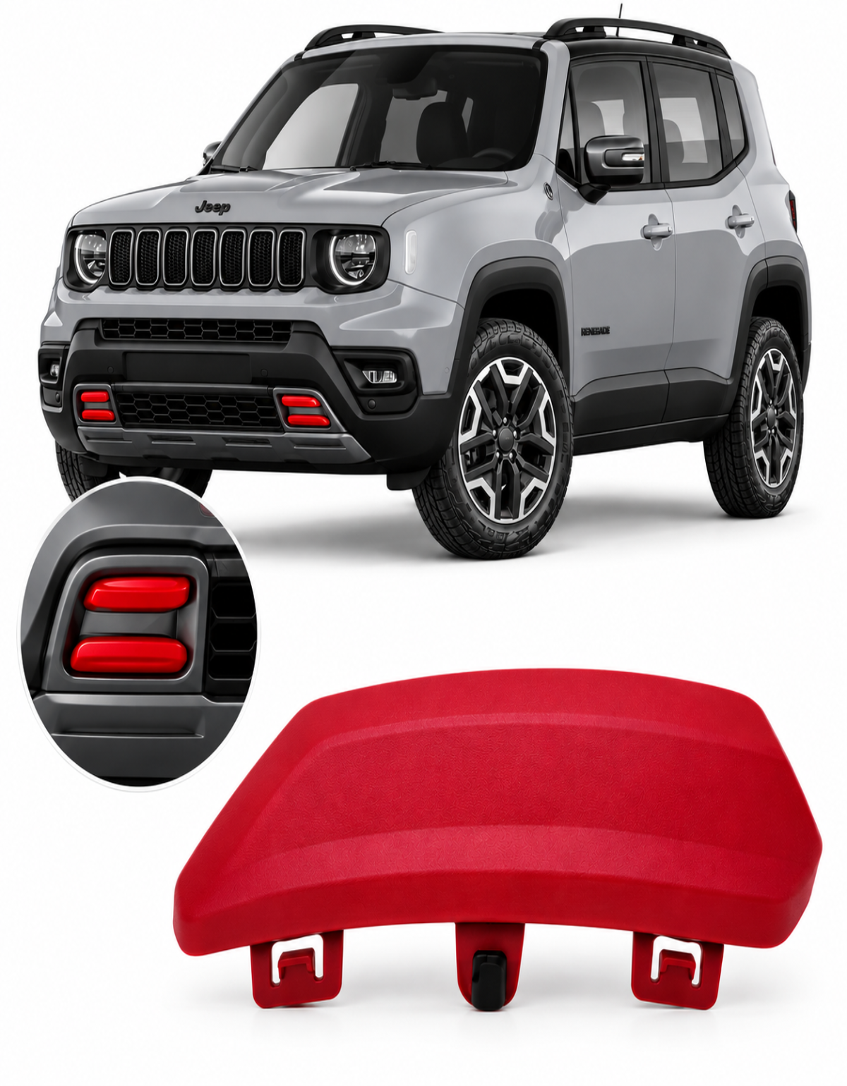 Moldura Direita Grade Jeep Renegade Trailhawk 2022 Á 2025