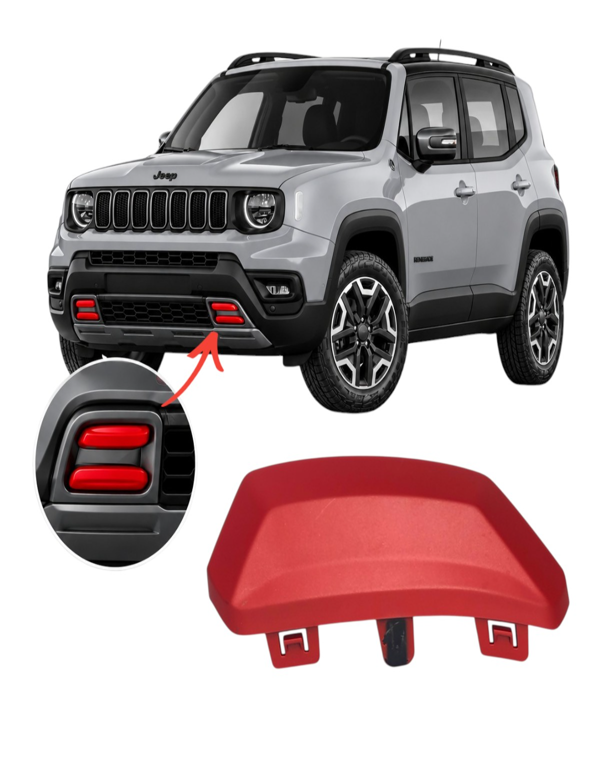 Moldura Esquerda Grade Jeep Renegade Trailhawk 2022 Á 2025