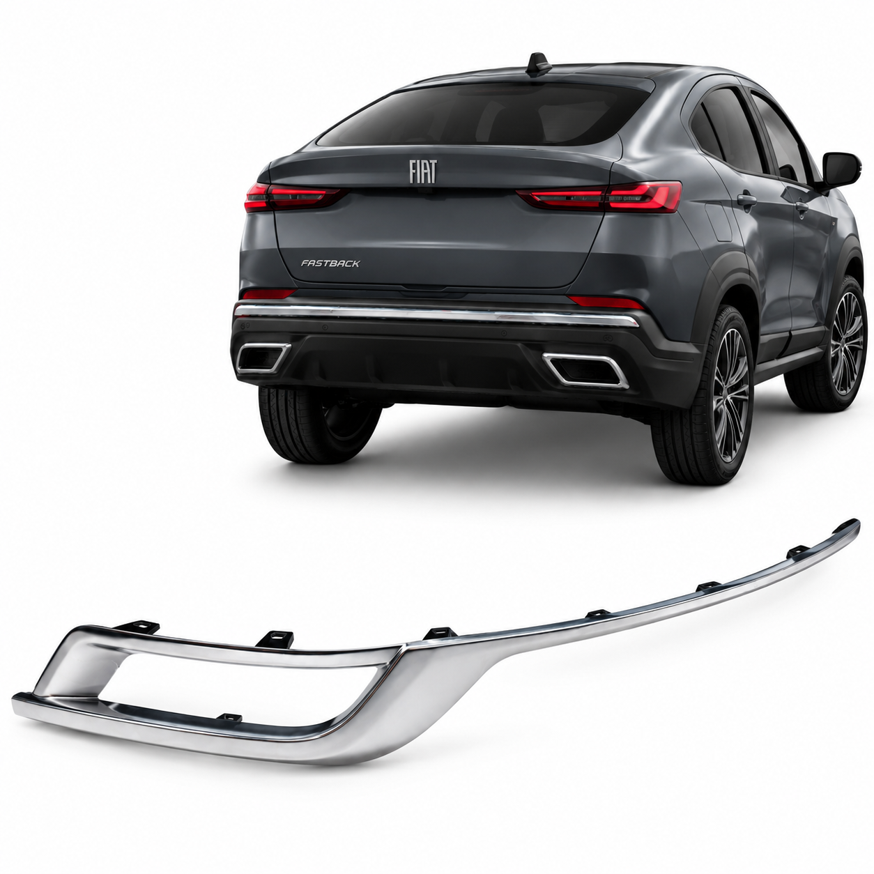 Moldura Friso Esquerdo Parachoque Traseiro Fiat Fastback