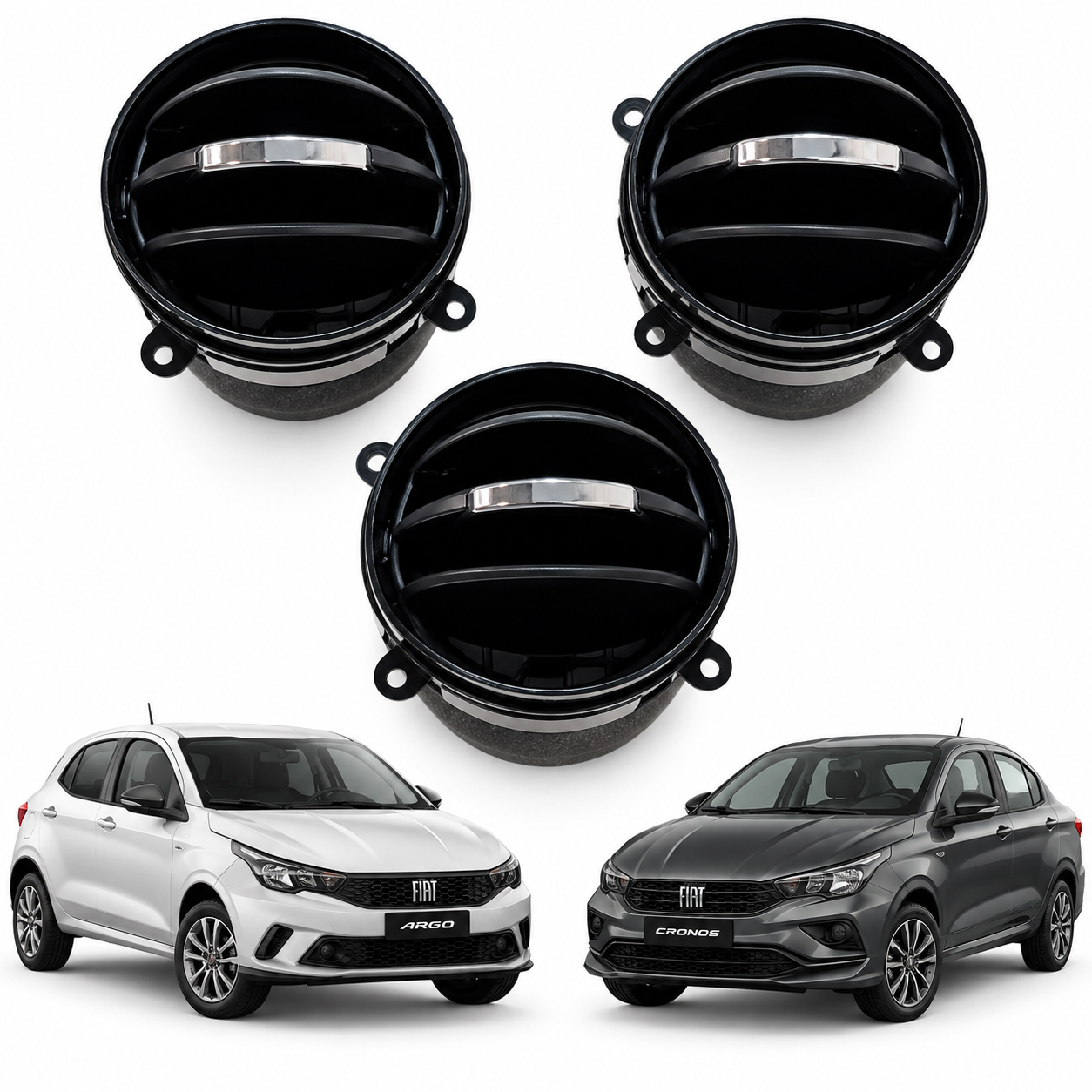 Kit 3 Difusor Ar Central Fiat Argo Cronos 2018 A 2023