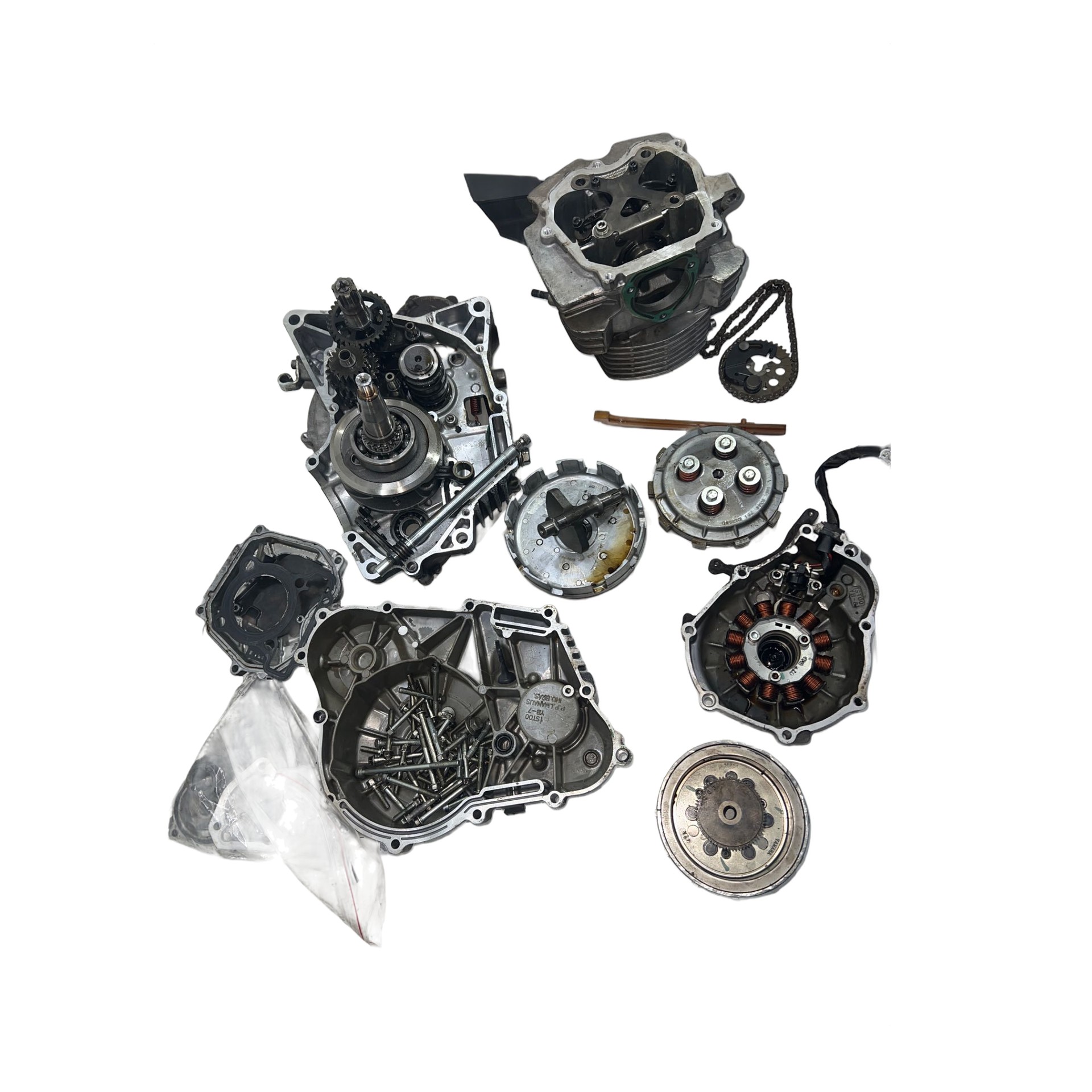 Motor parcial original Fz 15 Factor 150 detalhe rosca vira