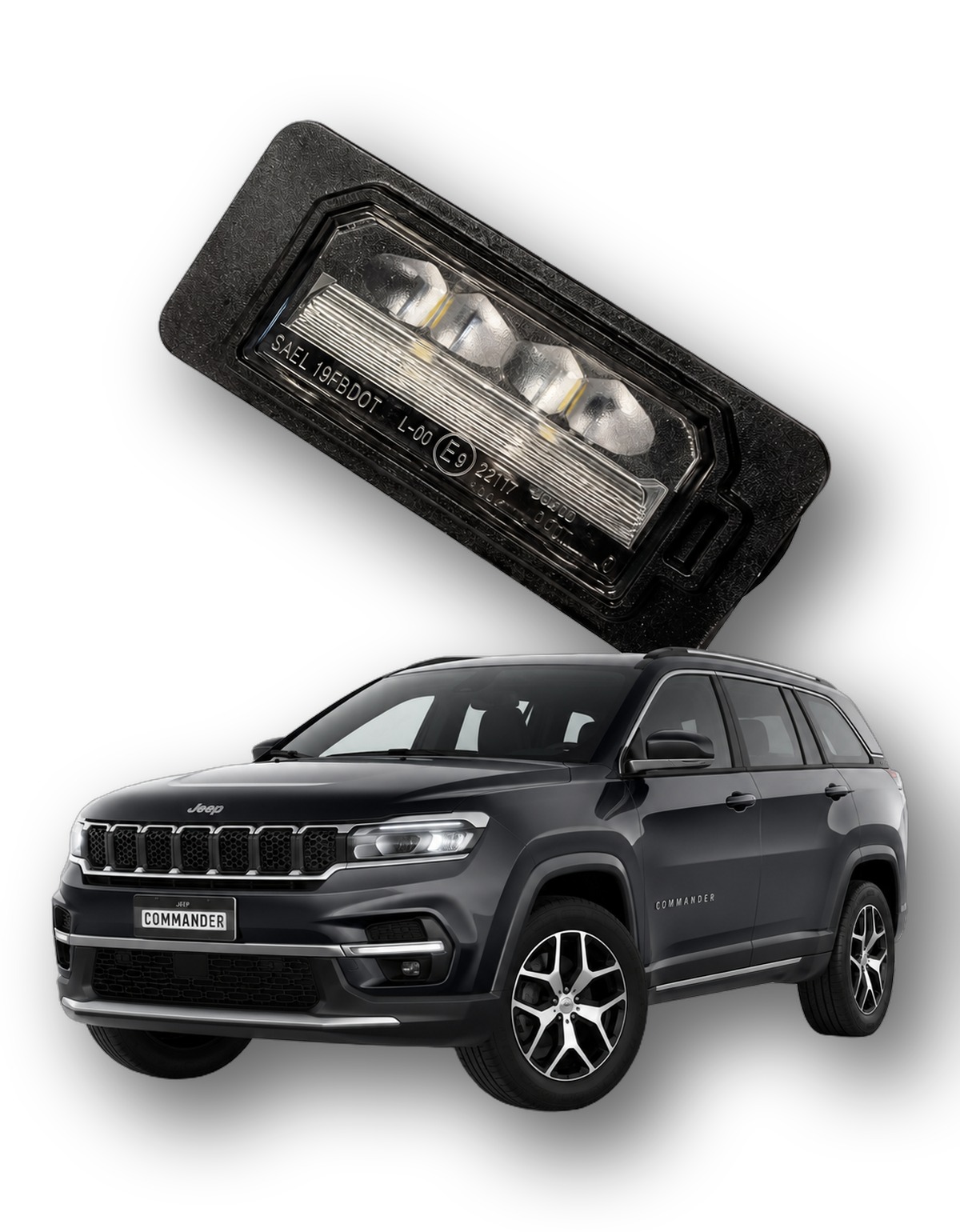 Lanterna De Placa Led Jeep Commander 2021 2026 Original