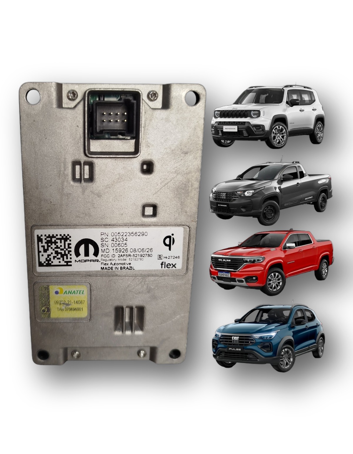 Modulo Carregador Indução Fiat Strada Pulse Renegade 2025