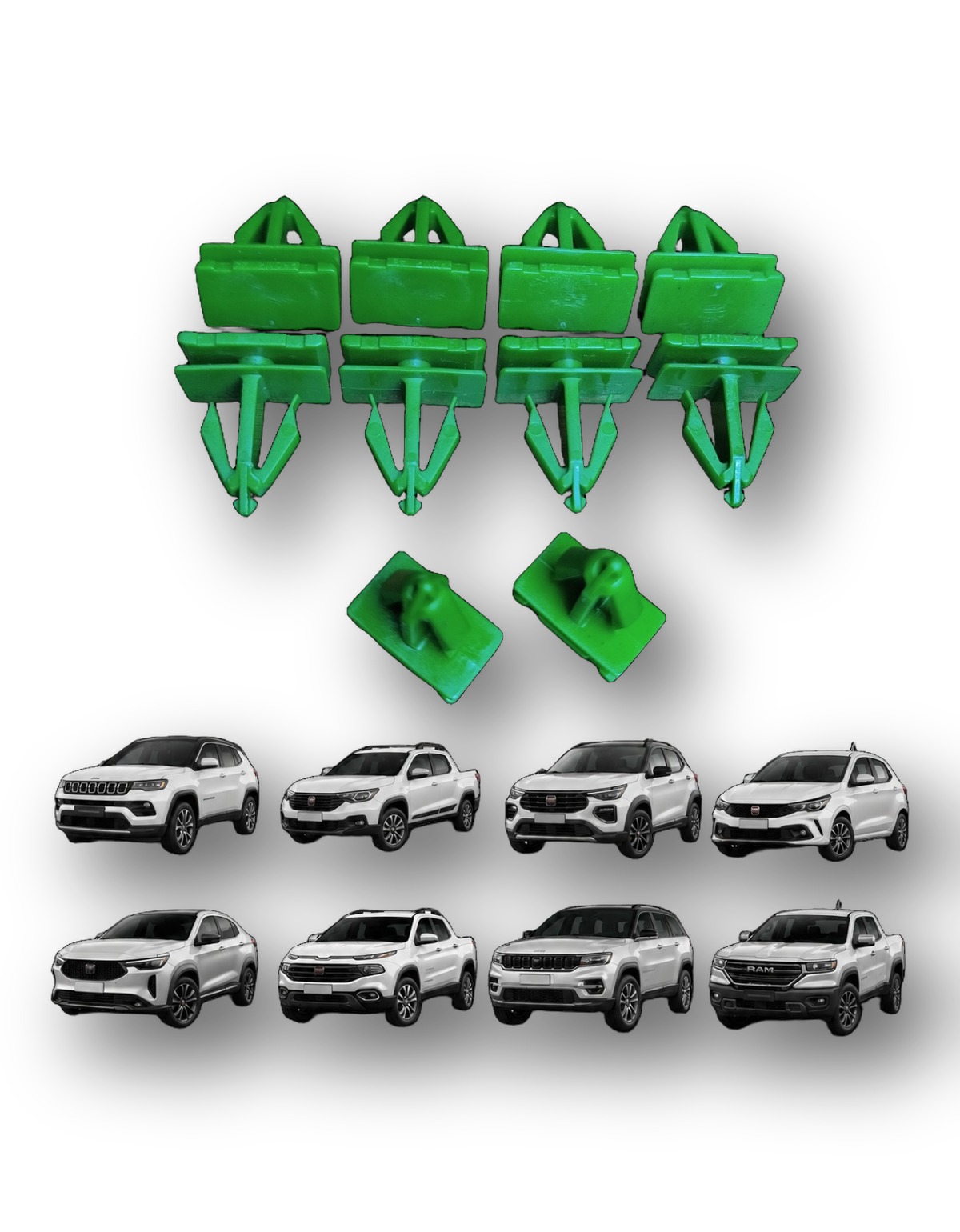 Kit 10 Grampo Presilha Moldura Externa Fiat 52175068
