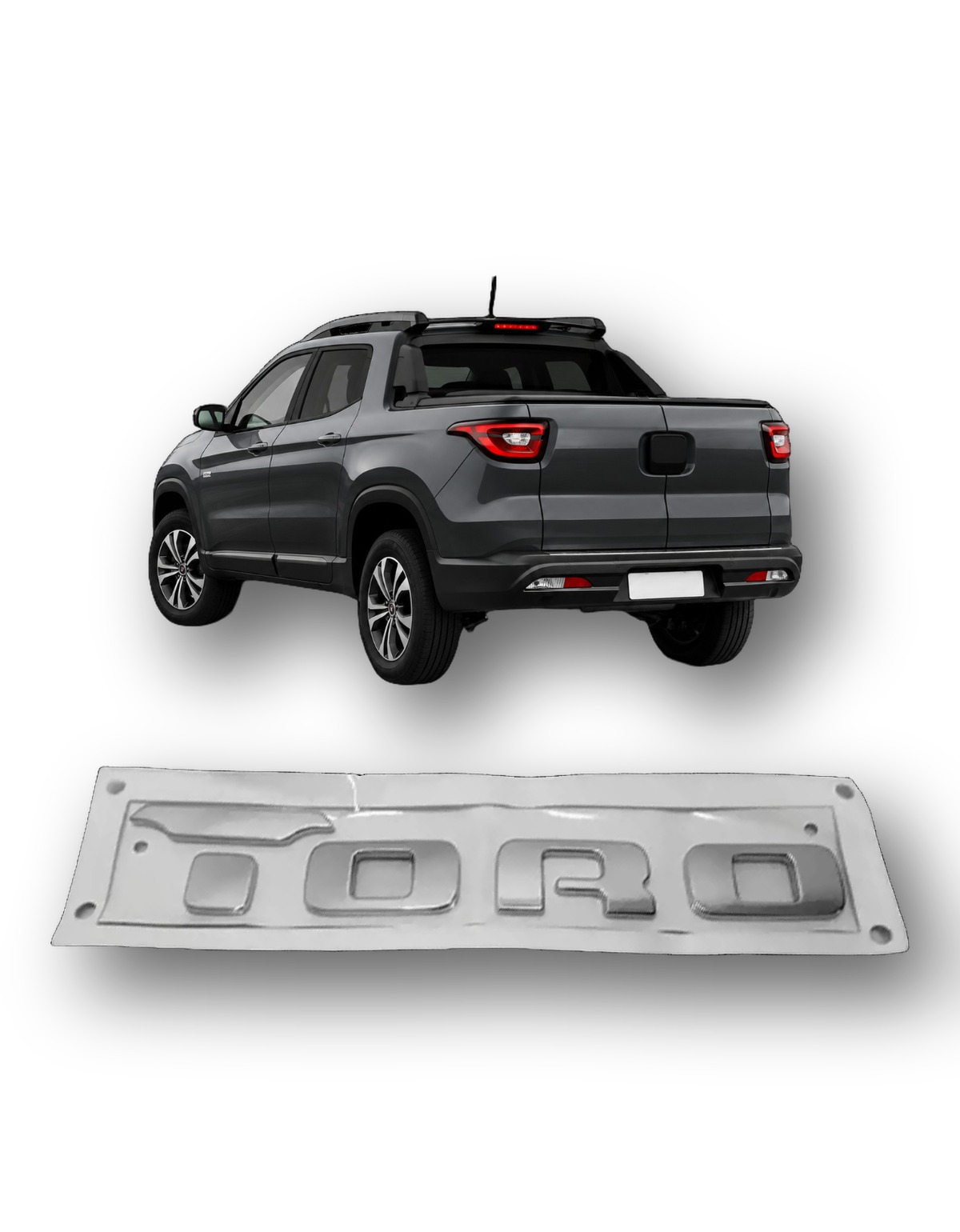 Emblema Sigla Cromado Fiat Toro Santo Antonio Traseiro Orig