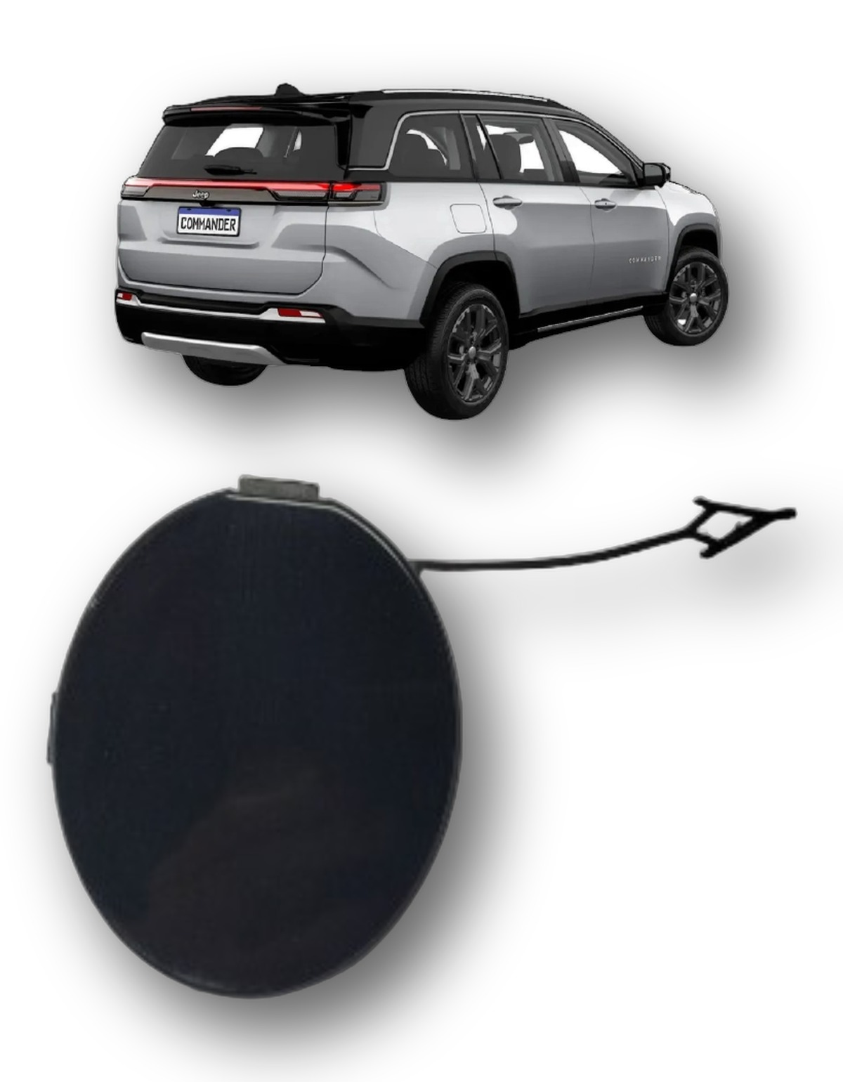 Capa Tampa Reboque Parachoque Traseiro Jeep Commander 2026